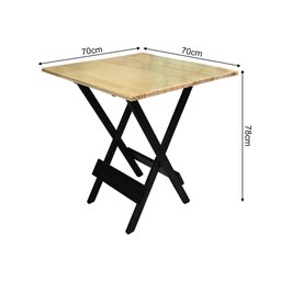 Conjunto Dobravel para Bar Mesa 70x70 com 4 Cadeiras Soberando - Natural/preto - 4