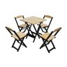 Conjunto Dobravel para Bar Mesa 70x70 com 4 Cadeiras Soberando - Natural/preto - 1