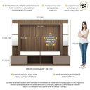Ver imagem 6 de Estante Com Suporte Tv 65" Prateleiras C/ Espelho Oslo Multimóveis V3385 Madeirada/Lacca Fumê