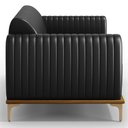 Ver imagem 5 de Kit Sofá 3 Lugares 210cm com Poltrona Molino Pés D'ouro D02 Couríssimo Preto B-159 - Lyam Decor
