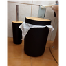 Kit Banheiro Lavabo Lixeira Escova Sanitária Bambu Decoração:preto - 6