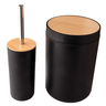 Kit Banheiro Lavabo Lixeira Escova Sanitária Bambu Decoração:preto - 8