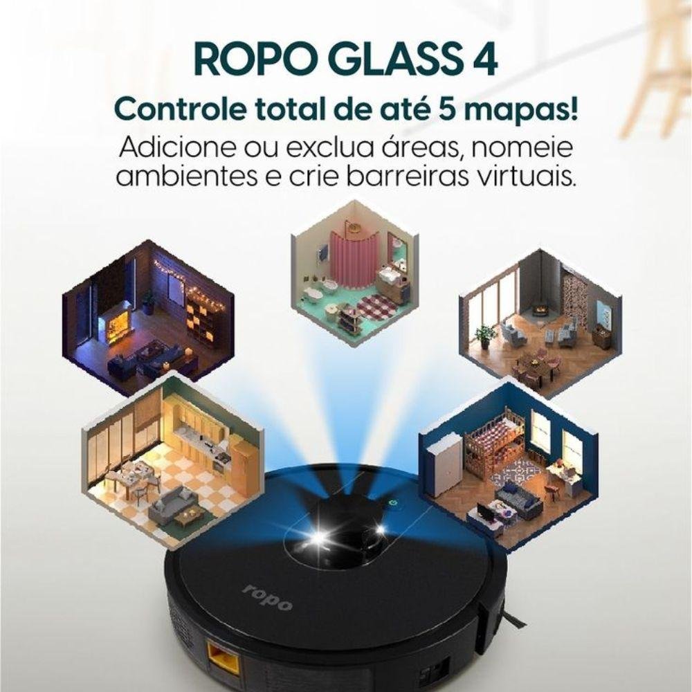 Robô Aspirador Ropo Glass 4 Preto - 9