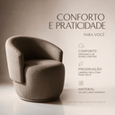 Ver imagem 2 de Poltrona Orgânica Decorativa Capri Linho Suave Design Redondo Luxo Leitura Sala Quarto Recepção Hall