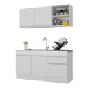 Ver imagem 3 de Armário de Cozinha Compacta com Rodapé Veneza Multimóveis MP2114.891 Branco