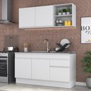 Ver imagem 1 de Armário de Cozinha Compacta com Rodapé Veneza Multimóveis MP2114.891 Branco