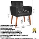 Ver imagem 2 de Poltrona Decorativa Tecido Corano Pés Palito para Recepção Clinica Base Reforçada
