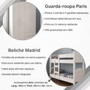 Ver imagem 6 de Kit Quarto Beliche Madrid 2 Camas + Guarda-Roupa Paris 4 Portas 2 Gavetas com 2 Colchões - Branco