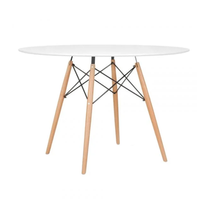 Mesa Redonda Eames Eiffel Wood 100cm - Branca