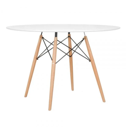 Mesa Redonda Eames Eiffel Wood 100cm - Branca - 4