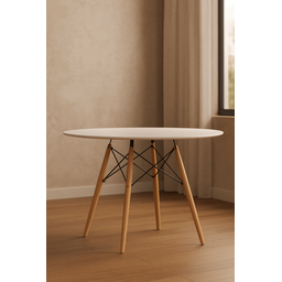 Mesa Elegante Redonda Eames Eiffel 100cm - Branca - 1