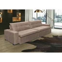 Sofá Retrátil e Reclinável Oklahoma 2,22M com Molas Tecido Suede - 5 Sofá Retrátil e Reclinável Oklahoma 2,22M com Molas Tecido Suede - 5