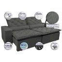 Ver imagem 3 de Sofá Lisboa 2,92M Retrátil e Reclinável com Molas No Assento Tecido Suede