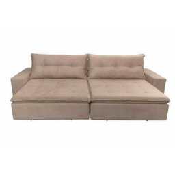 Sofá Retrátil e Reclinável Oklahoma 2,62M com Molas Tecido Suede - 2