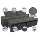 Ver imagem 3 de Sofá Lisboa 2,12M Retrátil e Reclinável com Molas No Assento Tecido Suede