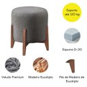 Ver imagem 4 de Kit 2 Puff Decorativo para Sala Redondo Luxo Atenas Veludo:cinza