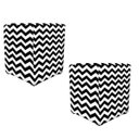 Ver imagem 1 de Kit 2 Puff Decorativo Dado Quadrado Estampado Zig Zag Preto D80