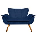 Ver imagem 1 de Sofá Retrô Namoradeira Opala Suede Azul Marinho