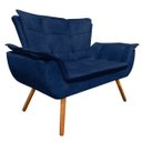 Ver imagem 2 de Sofá Retrô Namoradeira Opala Suede Azul Marinho