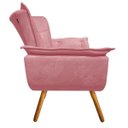 Ver imagem 3 de Sofá Retrô Namoradeira Opala Suede Rose - D'Rossi