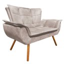 Ver imagem 2 de Sofá Retrô Namoradeira Opala Suede Bege - D'Rossi