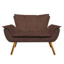 Ver imagem 1 de Sofá Retrô Namoradeira Opala Suede Marrom - D'Rossi
