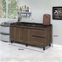 Ver imagem 5 de Gabinete Cozinha 2 Gavetas e 3 Porta Armário 144cm Multiuso:avelato