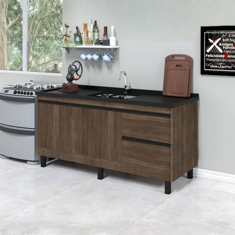 Gabinete Cozinha 2 Gavetas e 3 Porta Armário 144cm Multiuso:avelato