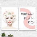Ver imagem 1 de Kit 2 Quadros Marilyn Dream Plan Do 45x34cm:Madeira preta