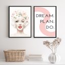 Ver imagem 2 de Kit 2 Quadros Marilyn Dream Plan Do 45x34cm:Madeira preta