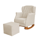 Ver imagem 2 de Poltrona Amamentação Balanço Descanso Helena com Puff Suede Bege