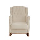 Ver imagem 3 de Poltrona Amamentação Balanço Descanso Helena com Puff Suede Bege