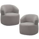 Ver imagem 1 de Kit 2 Poltronas Giratórias Sala de Estar Living Orgânico Carmen F04 Veludo Cinza - Lyam Decor