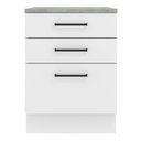Ver imagem 3 de Balcão Armário de Cozinha 60 cm 3 Gavetas Branco Agata Madesa