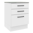 Ver imagem 1 de Balcão Armário de Cozinha 60 cm 3 Gavetas Branco Agata Madesa