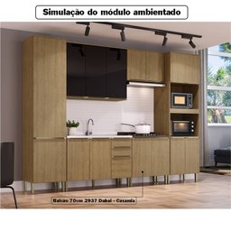 Balcão de Cozinha 70cm com Tampo 2 Portas Dubai 2937 Casamia - Nogueira - 5 Balcão de Cozinha 70cm com Tampo 2 Portas Dubai 2937 Casamia - Nogueira - 5