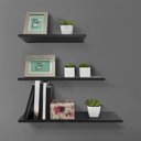Ver imagem 3 de Kit 3 Prateleiras Decorativas Preta 40, 50 e 60cm Sala Quarto