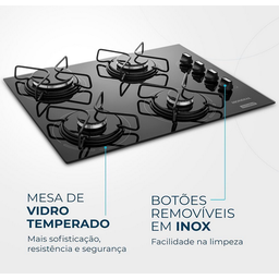 Cooktop a Gás, 4 Bocas, Mondial, Preto/inox, Bivolt - Ctg-01 - 3