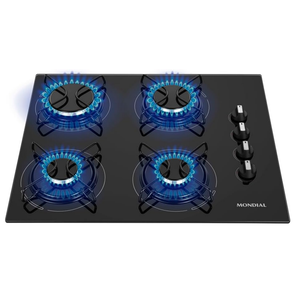 Cooktop a Gás, 4 Bocas, Mondial, Preto/inox, Bivolt - Ctg-01