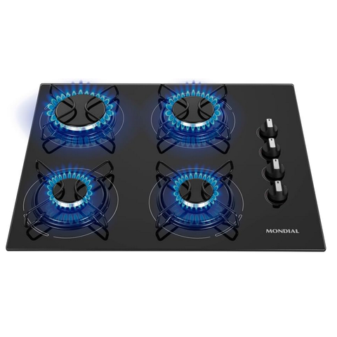 Cooktop a Gás, 4 Bocas, Mondial, Preto/inox, Bivolt - Ctg-01