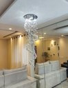 Ver imagem 2 de Lustre de Cristal para Recepção Base Inox 30cm de Diâmetro:110v/220v/1,20m
