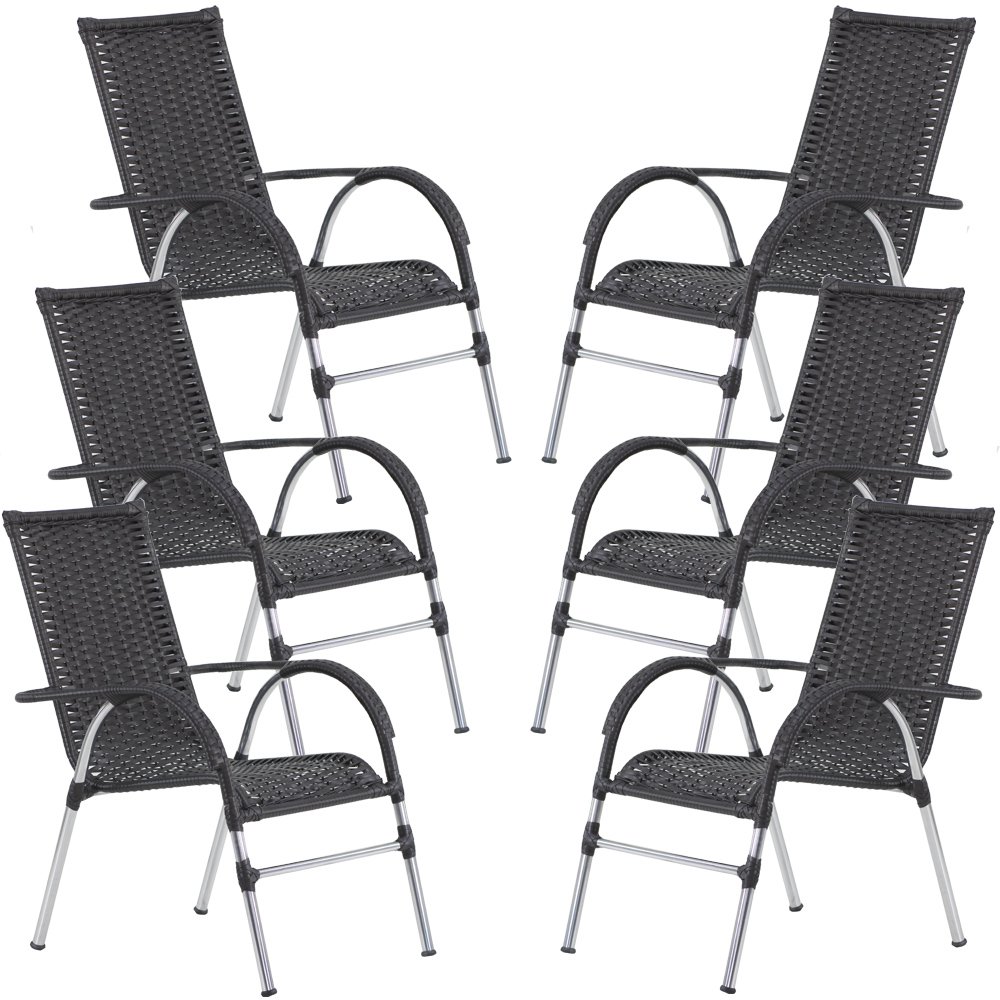 6 Cadeiras Vênus para Área, Varanda, Jardim, Piscina Trama Original