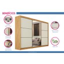 Ver imagem 4 de Guarda Roupa Casal Bragança 3 Portas de Coorer (1 C/ Espelho) e 6 Gavetas Peroba/off White - Europa
