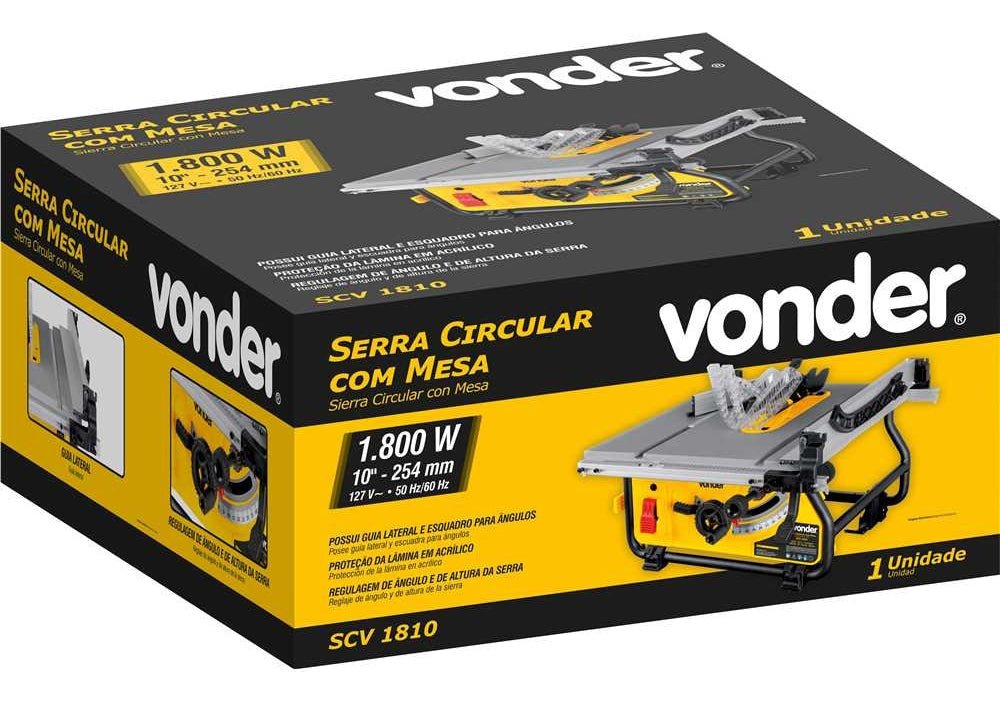 Serra Circular de Mesa 10pol 1.800w - Vonder:127v - 2