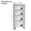Ver imagem 3 de Cristaleira 70 Cm 2 Portas de Vidro com Pés Cônicos Branco/marrom Madesa