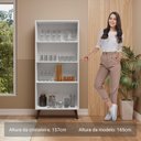 Ver imagem 4 de Cristaleira 70 Cm 2 Portas de Vidro com Pés Cônicos Branco/marrom Madesa