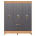Ver imagem 2 de Guarda Roupa 6 Portas Roma Freijó Titanium