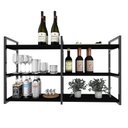 Ver imagem 2 de Aparador Prateleira Industrial Sala Barzinho Preto Bar Adega Moderno Suspenso Madeira Buffet