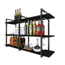 Ver imagem 3 de Aparador Prateleira Industrial Sala Barzinho Preto Bar Adega Moderno Suspenso Madeira Buffet