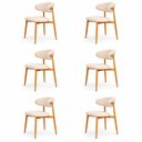 Ver imagem 3 de Kit 6 Cadeiras Decorativas Sala de Jantar Luxo Mavie Linho Cru - Mozzelar